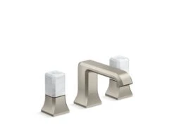 Kallista - Bezel Widespread Sink Faucet, White Carrara Stone -Plumb Tile aag71784 rgb