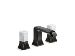 Kallista - Bezel Widespread Sink Faucet, White Carrara Stone -Plumb Tile aag71785 rgb