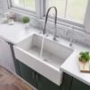Alfi Alfi - 33 Inch X 18 Inch Reversible Fluted / Smooth Fireclay Farm Sink 1 Alfi Alfi - 33 Inch X 18 Inch Reversible Fluted / Smooth Fireclay Farm Sink -Plumb Tile ab3318hs w