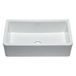 Alfi Alfi - 33 Inch Smooth Apron Solid Thick Wall Fireclay Single Bowl Farm Sink