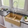 Alfi Alfi - 33 Inch Double Bowl Bamboo Kitchen Farm Sink -Plumb Tile ab3321