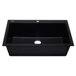 Alfi Alfi - 33 Inch Single Bowl Drop In Granite Composite Kitchen Sink -Plumb Tile ab3322di bla 1 1