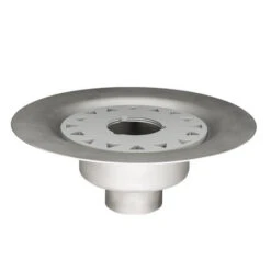 Infinity Drain - Bonded Flange Stainless Steel Drain 2 Inch Throat, 2 Inch No Hub Outlet