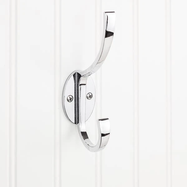 Elements Elements - 5-7/8 Inch Double Zinc Wall Mount Decorative Coat Hook. 4 Elements Elements - 5-7/8 Inch Double Zinc Wall Mount Decorative Coat Hook. - Image 2
