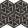 Roca Tile - Nero Marquina Metal Geo 12 X 14 Mosaic -Plumb Tile black metal