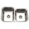Hamat Hamat - Classic 32 Inch Undermount Stainless Steel 60/40 Double Bowl Kitchen Sink, Small Bowl Right -Plumb Tile cla 3221dr
