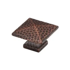 Emtek - Arts & Crafts Square Dimpled Knob, 1-1/4 Inch