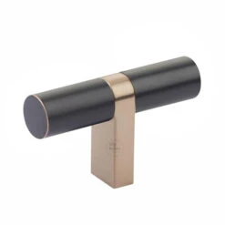 Emtek - Select Cabinet T-Knob 2-1/4 Inch Overall, Rectangular Bar Stem, Smooth Bar -Plumb Tile emtek 86656rcbscusmus10b 91