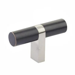 Emtek - Select Cabinet T-Knob 2-1/4 Inch Overall, Rectangular Bar Stem, Smooth Bar -Plumb Tile emtek 86656rcbus15smus10b 30
