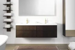 Wetstyle Wetstyle - Frame Linea - Vanity Wall-Mount 60 X 22 - 4 Drawers, Horse Shoe Drawers