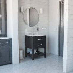 Maidstone Maidstone - Holden 24 Inch Birch And Oak Single Bowl Console Vanity