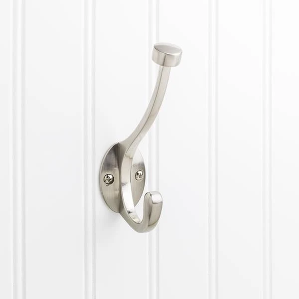 Elements Elements - 5-1/2 Inch Double Zinc Wall Mount Decorative Coat Hook. 5 Elements Elements - 5-1/2 Inch Double Zinc Wall Mount Decorative Coat Hook. - Image 3