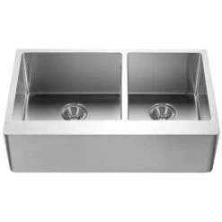 Hamat Hamat - Hudson 33 Inch Apron Front 60/40 Double Bowl Kitchen Sink