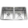 Hamat Hamat - Hydrus 32 Inch 15MM Radius Undermount Stainless Steel 50/50 Double Bowl Kitchen Sink -Plumb Tile hyd 3218d