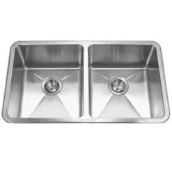 Hamat Hamat - Hydrus 32 Inch 15MM Radius Undermount Stainless Steel 50/50 Double Bowl Kitchen Sink