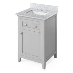 Jeffrey Alexander Jeffrey Alexander - 24 Inch Chatham Vanity With Vanity Top And Undermount Rectangle Bowl -Plumb Tile jeffrey alexander vkitcha24grwcr