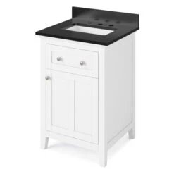 Jeffrey Alexander Jeffrey Alexander - 24 Inch Chatham Vanity With Vanity Top And Undermount Rectangle Bowl -Plumb Tile jeffrey alexander vkitcha24whbgr