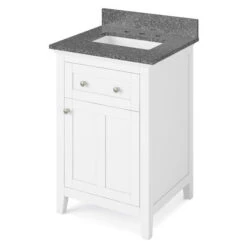 Jeffrey Alexander Jeffrey Alexander - 24 Inch Chatham Vanity With Vanity Top And Undermount Rectangle Bowl -Plumb Tile jeffrey alexander vkitcha24whbor