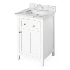Jeffrey Alexander Jeffrey Alexander - 24 Inch Chatham Vanity With Vanity Top And Undermount Rectangle Bowl -Plumb Tile jeffrey alexander vkitcha24whcqr