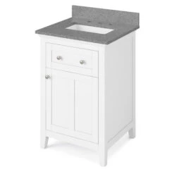 Jeffrey Alexander Jeffrey Alexander - 24 Inch Chatham Vanity With Vanity Top And Undermount Rectangle Bowl -Plumb Tile jeffrey alexander vkitcha24whsgr