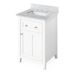 Jeffrey Alexander Jeffrey Alexander - 24 Inch Chatham Vanity With Vanity Top And Undermount Rectangle Bowl -Plumb Tile jeffrey alexander vkitcha24whwcr