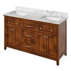 Jeffrey Alexander Jeffrey Alexander - 60 Inch Chatham Vanity With Vanity Top And Two Undermount Rectangle Bowls 29 Jeffrey Alexander Jeffrey Alexander - 60 Inch Chatham Vanity With Vanity Top And Two Undermount Rectangle Bowls -Plumb Tile jeffrey alexander vkitcha60chcqr