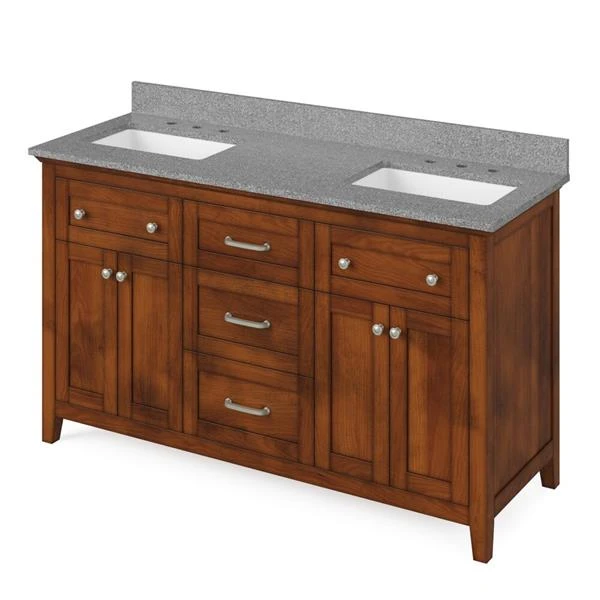 Jeffrey Alexander Jeffrey Alexander - 60 Inch Chatham Vanity With Vanity Top And Two Undermount Rectangle Bowls 4 Jeffrey Alexander Jeffrey Alexander - 60 Inch Chatham Vanity With Vanity Top And Two Undermount Rectangle Bowls - Image 2
