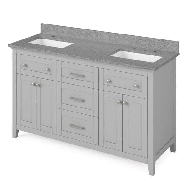 Jeffrey Alexander Jeffrey Alexander - 60 Inch Chatham Vanity With Vanity Top And Two Undermount Rectangle Bowls 7 Jeffrey Alexander Jeffrey Alexander - 60 Inch Chatham Vanity With Vanity Top And Two Undermount Rectangle Bowls - Image 5