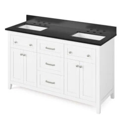 Jeffrey Alexander Jeffrey Alexander - 60 Inch Chatham Vanity With Vanity Top And Two Undermount Rectangle Bowls