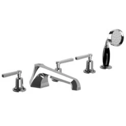 Lefroy Brooks Lefroy Brooks - Mackintosh Lever 5-Hole Bath Set With Pull-Out Hand Shower Trim