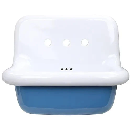 Nantucket Sinks Nantucket Sinks - Fireclay 24 Inch Wallmount Bathroom Sink In Blue/White 3 Nantucket Sinks Nantucket Sinks - Fireclay 24 Inch Wallmount Bathroom Sink In Blue/White