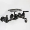 Nantucket Sinks Nantucket Sinks - Wallmount Sink Faucet With Soap Dish - Matte Black -Plumb Tile nt cif 2hmbl s3