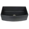 Nantucket Sinks Nantucket Sinks - Italian Made Fine Fireclay Curved Apron Farmer Sink Finished In A Matte Black Finish -Plumb Tile nt fcfs3320ca mb s3