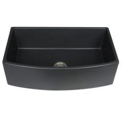Nantucket Sinks Nantucket Sinks - Italian Made Fine Fireclay Curved Apron Farmer Sink Finished In A Matte Black Finish