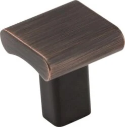 Elements - 1 Inch Overall Length Square Park Cabinet Knob
