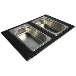 Nantucket Sinks Nantucket Sinks - Black Hdpe Cutting Board With Stainless Steal Bins
