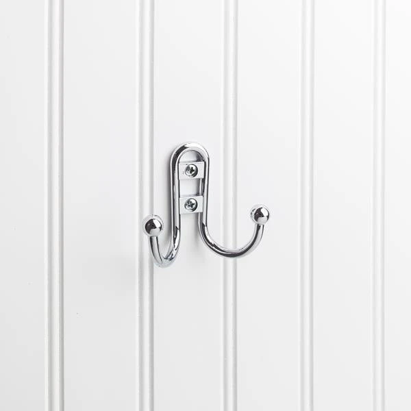 Elements Elements - 2-9/16 Inch Double Zinc Wall Mount Coat Hook. 3 Elements Elements - 2-9/16 Inch Double Zinc Wall Mount Coat Hook.