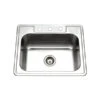 Hamat Hamat - Revive 25 Inch Topmount Stainless Steel Single Bowl Kitchen Sink, 9 Inch Depth