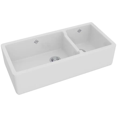 Rohl Rohl - Shaws Lancaster 40 Inch Double Bowl Farmhouse Apron Front Fireclay Kitchen Sink 3 Rohl Rohl - Shaws Lancaster 40 Inch Double Bowl Farmhouse Apron Front Fireclay Kitchen Sink