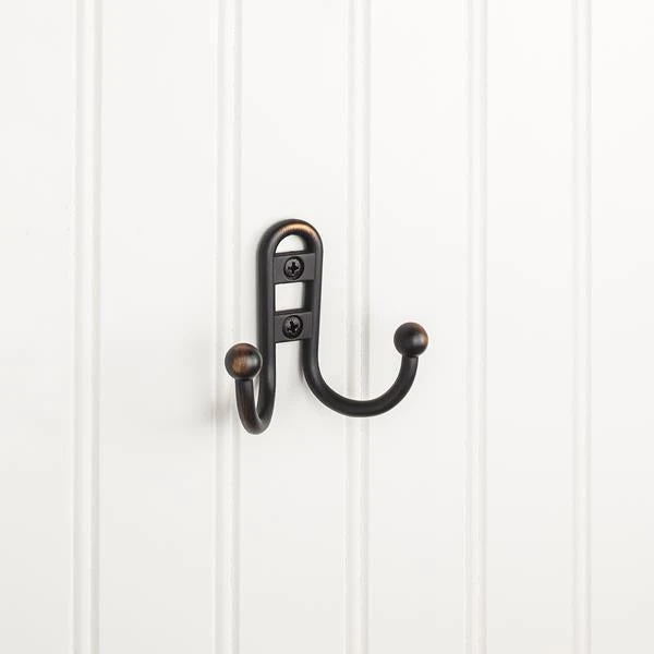 Elements Elements - 2-9/16 Inch Double Zinc Wall Mount Coat Hook. 4 Elements Elements - 2-9/16 Inch Double Zinc Wall Mount Coat Hook. - Image 2