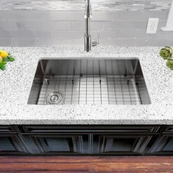 Nantucket Sinks Nantucket Sinks - 32 Inch Large Rectangle Single Bowl Undermount Small Radius Corners Stainless Steel Reversible Kitchen Sink