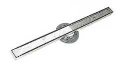 Infinity Drain Infinity Drain - 36 Inch S-Stainless Steel Series High Flow Complete Kit With Tile Insert Frame With Cast Iron Drain Body, 3 Inch No Hub Outlet