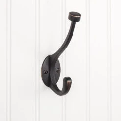 Elements Elements - 5-1/2 Inch Double Zinc Wall Mount Decorative Coat Hook.