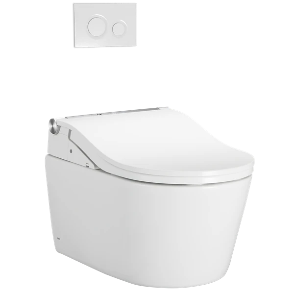 Toto Toto - Washlet+ Rp Wall-Hung D-Shape Toilet With Rw Bidet Seat And Duofit In-Wall 1.28 And 0.9 Gpf Auto Dual-Flush Tank System 3 Toto Toto - Washlet+ Rp Wall-Hung D-Shape Toilet With Rw Bidet Seat And Duofit In-Wall 1.28 And 0.9 Gpf Auto Dual-Flush Tank System