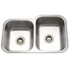 Hamat Hamat - Vitality 32 Inch Undermount Stainless Steel 40/60 Double Bowl Kitchen Sink, Small Bowl Left