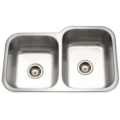Hamat Hamat - Vitality 32 Inch Undermount Stainless Steel 40/60 Double Bowl Kitchen Sink, Small Bowl Left