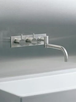 Vola Vola - 633K Two-Handle Wall-Mounted Basin Set With 10 Inch Double-Swivel Spout And Plate Trim Kit