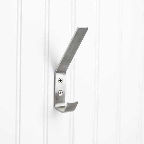 Elements Elements - 5-9/16 Inch Double Wall Mount Coat Hook. 3 Elements Elements - 5-9/16 Inch Double Wall Mount Coat Hook.