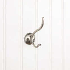 Elements Elements - 3-13/16 Inch Double Zinc Wall Mount Decorative Coat Hook.