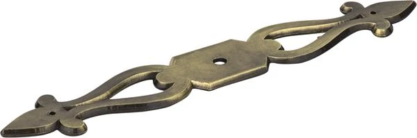 Elements - 6-1/16 Inch Overall Length Brushed Baroque Kingsport Knob Backplate 3 Elements - 6-1/16 Inch Overall Length Brushed Baroque Kingsport Knob Backplate